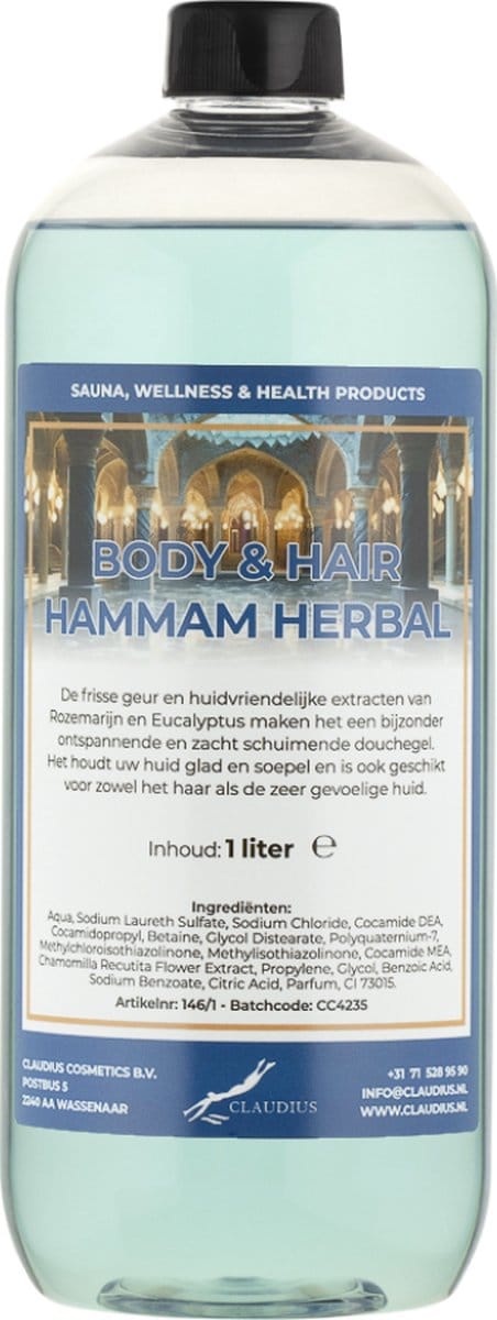 Body & Hair Hammam Herbal 1 Liter - 2 in 1 voor lichaam en haar.