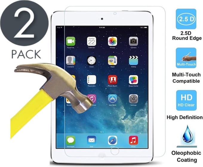 Screenprotector geschikt voor iPad 9.7 2018 / 2017 / Air 2 / Air 1 - Screen Protector Glas - 2 Stuks