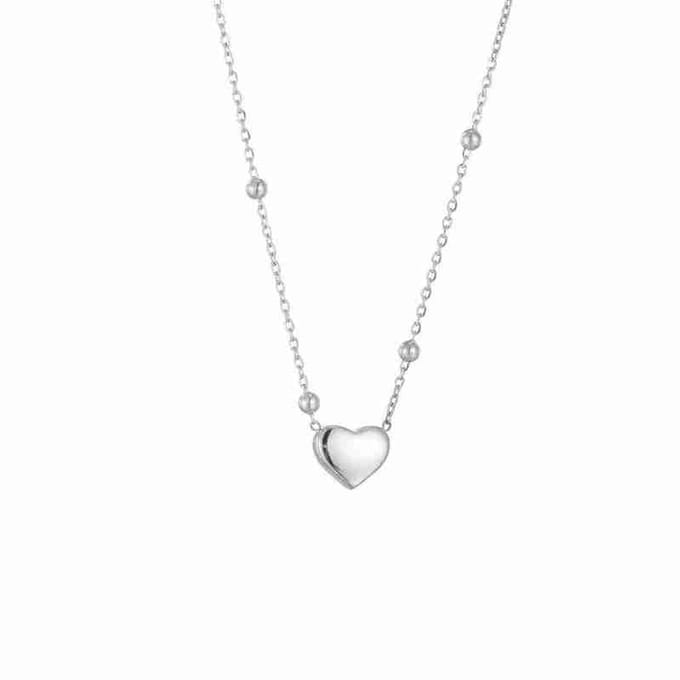 WeLoveSilver - ketting - chirurgisch staal - hartjeshanger - 20 cm