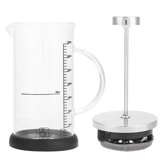 Cafetière multifonctionnelle transparente en verre résistant à la chaleur avec poignée Maison Bureau(350ml) white