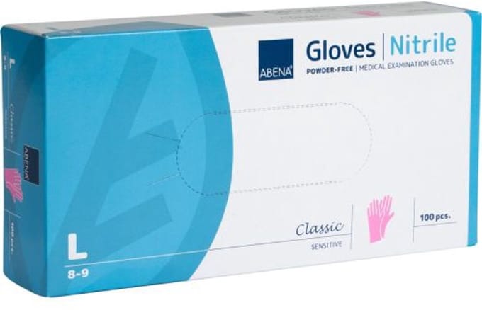Abena Nitril Handschoen Classic Roze Maat: L Abena
