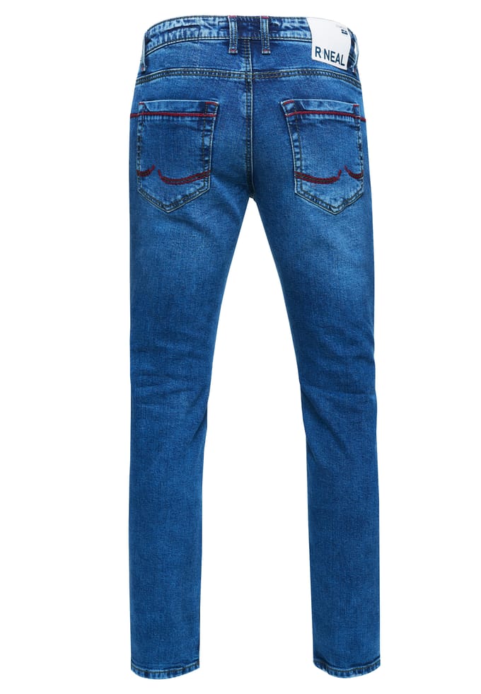 Jeansbroek "MINO" slim fit stretch destroyed broek