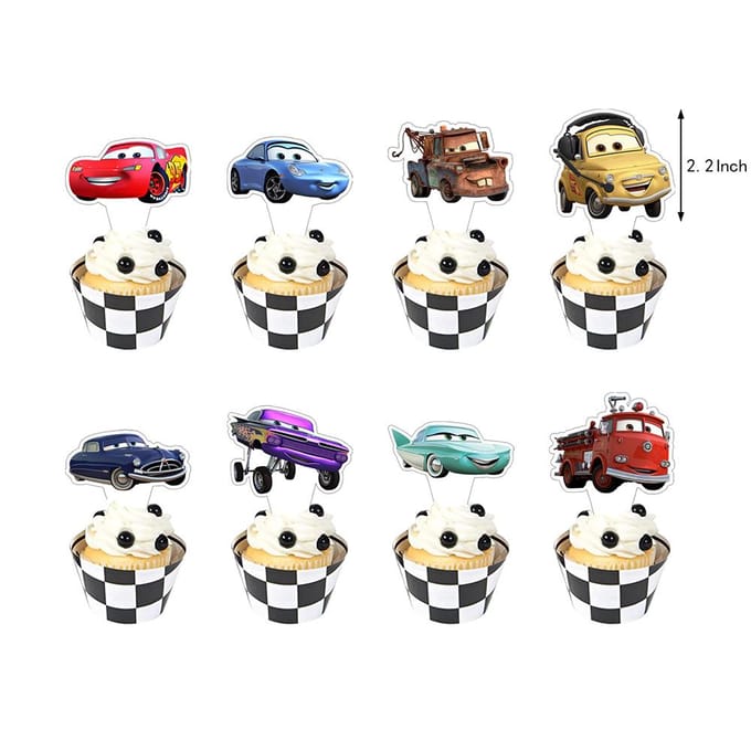 39 stuks Auto's Feestversieringen Inclusief Banner, Ballonnen, Taarttoppers voor Kinderen black