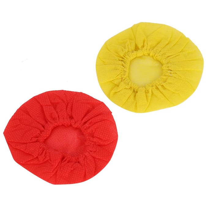 100 Stuks Wegwerp Non-woven Microfoonhoes Accessoire voor KTV Podium Interview Benodigdheden(Rood en yellow