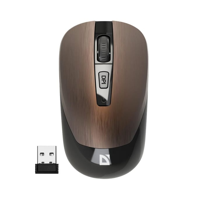 Draadloze muis Defender WAVE MM-995 optisch klikloos silent 1600dpi bruin