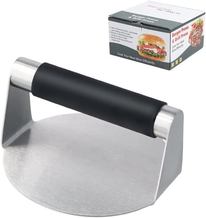 Dailygoods - Professionele Smash Burgerpers van Roestvrij Staal, 14 cm