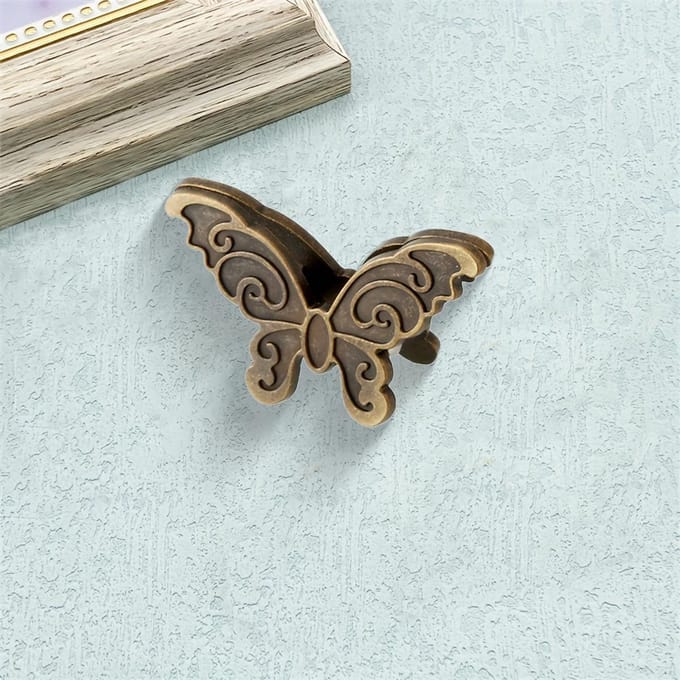 Elegante Vlinderclips | Antiek Brons Afwerking, Complex Bloemendesign, voor Foto's, Notities, Kantoor & Huis Organisatie, Duurzame Paperclips 1pcs gray