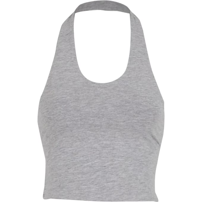 Urban Classics - Basic Neckholder Jersey Crop top - XXL - Grijs