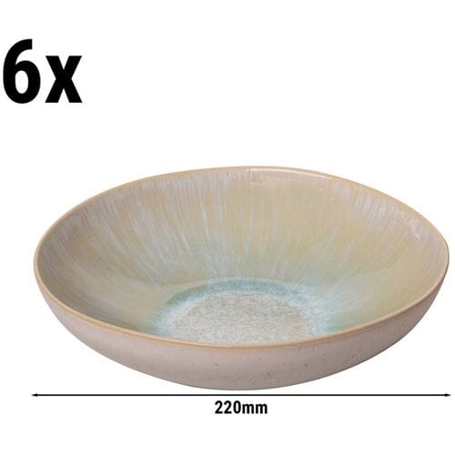 GGM Gastro (6 stuks) Light Blue Sea - diep bord - steengoed - Ø220mm - blauw blauw