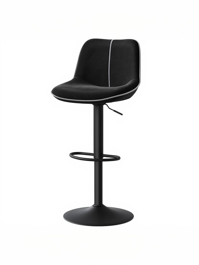 VASAGLE - Barkruk - Set van 2 - In Hoogte Verstelbaar en Draaibaar - Ergonomische Rugleuning