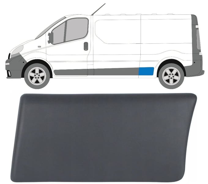 Zijlijst sierlijst achterspatbord voor Renault Trafic 2001-2014 / Links