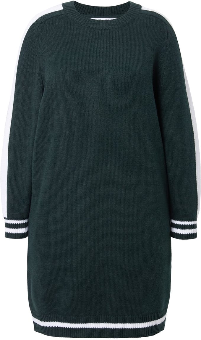 Studio Untold - Dames - Gebreide jurk oversized lange raglanmouw - Middernacht groen - Maat 46+