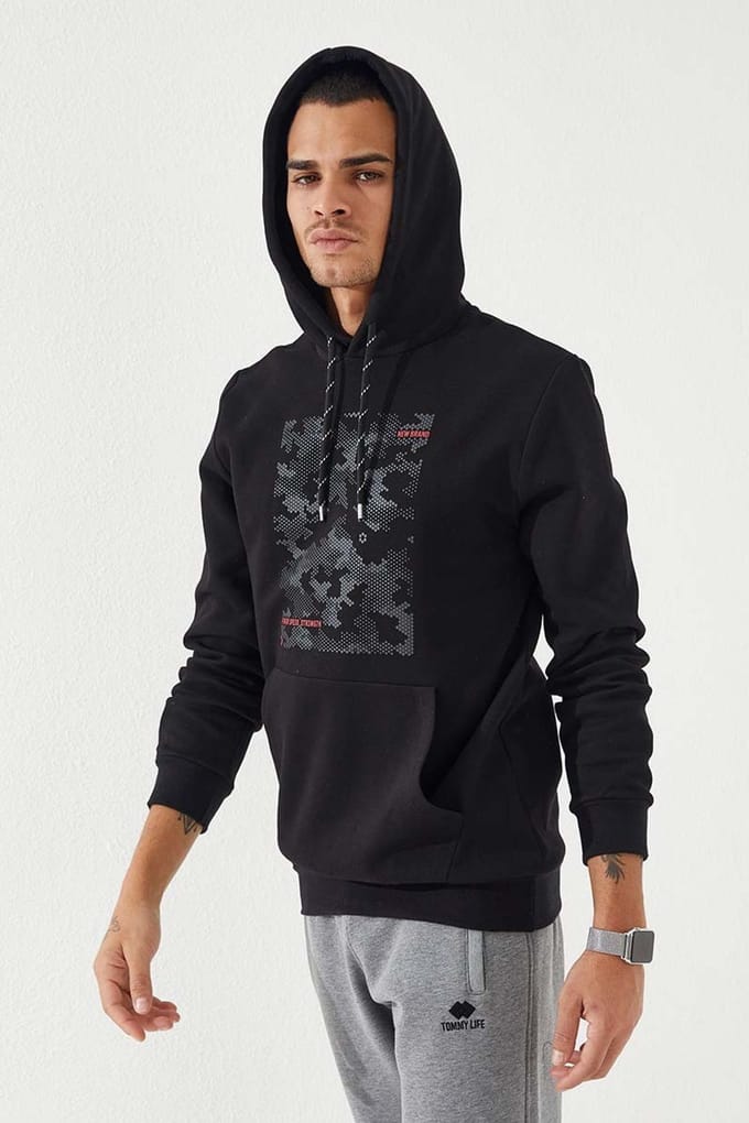 Heren Camouflage Geprinte Hoodie
