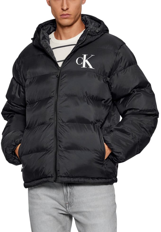 Calvin Klein Heren winterjas monogram puffer zwart