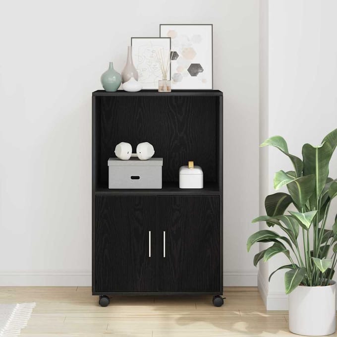 vidaXL - Kast - Zwart - Eiken - 55 - x - 40 - x - 82 - cm