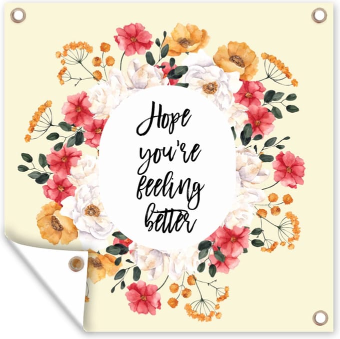 Tuindoek Sterkte - Quotes - Plant - Hope - 100x100 cm