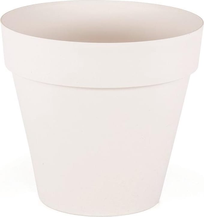 Bloempot Mansion 46L gebroken wit in- & outdoor + schaal en drainage