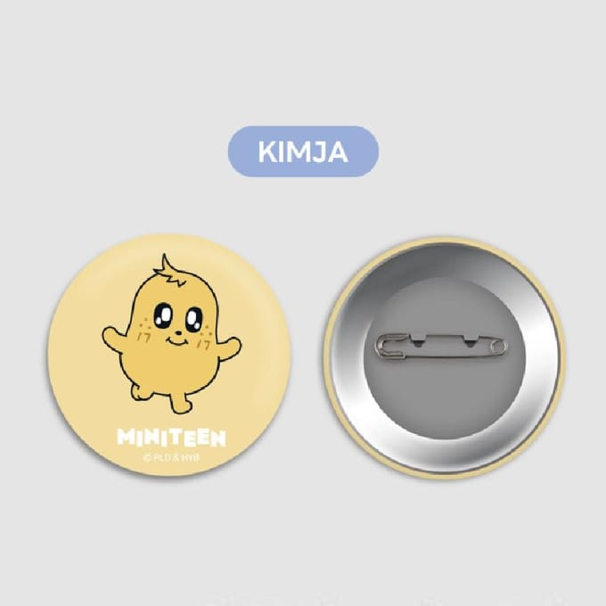 BADGE CAN MINITEEN, PRODUITS SEVENTEEN, KPOP, Officiel, Original, Authentique KIMJA beige