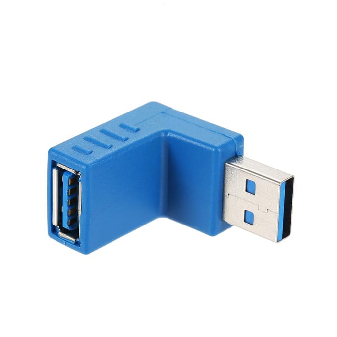 Rechte hoek USB3.0 AM naar AF L-vormconverter UP zwart