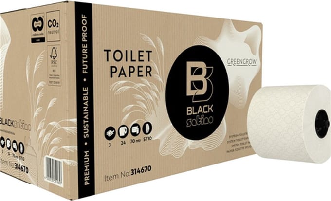 BlackSatino - GreenGrow - Doppenrol toiletpapier 3 laags - 24 rollen -ST10