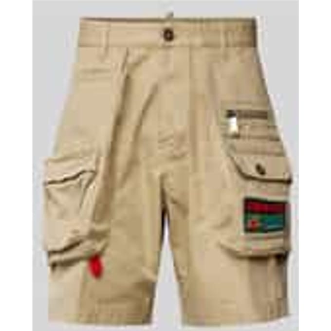 Loose fit cargoshorts met labelpatch