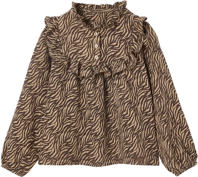 Vertbaudet Blouse van katoengaas met zebraprint voor meisjes
