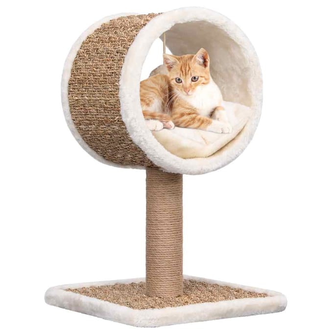 vidaXL - Kattenmeubel - met - tunnel - en - speeltje - 56 - cm - zeegras