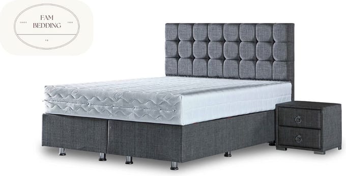 2 Persoons Opberg Boxspring Avec Antraciet 140x190