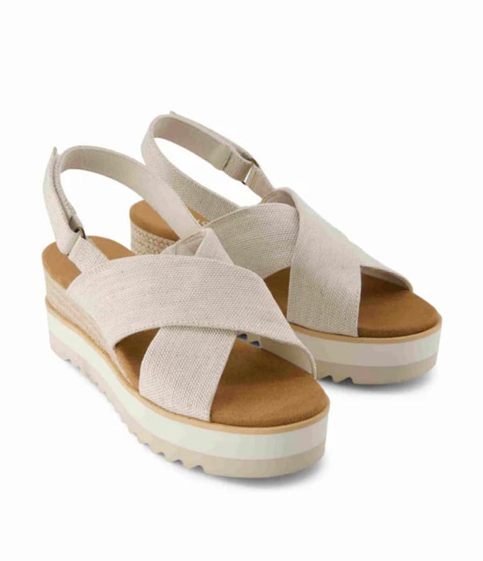 Toms Diana Crossover Sandalen - Dames - Beige - Maat 40
