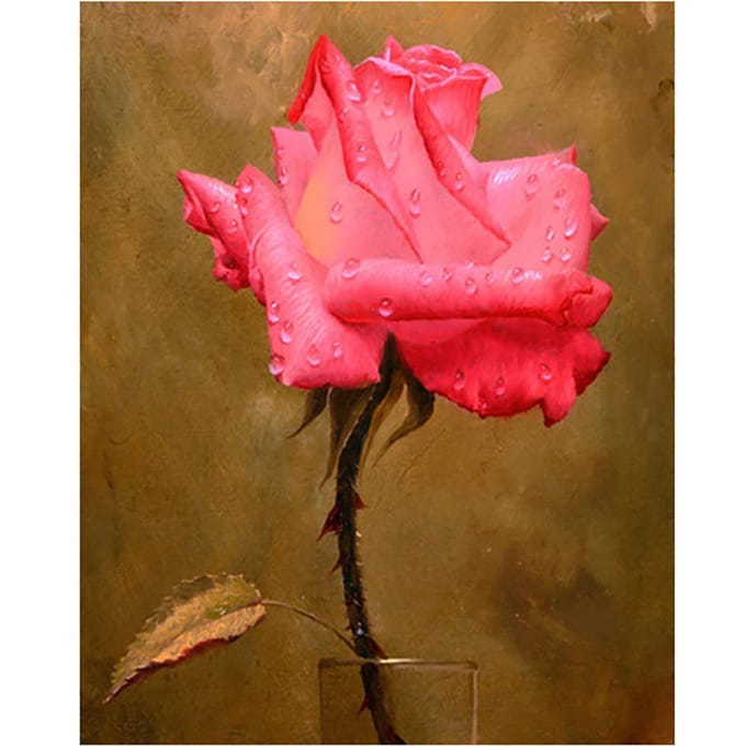 DIY diamant schilderij muur kunst kruissteek bloem foto volledige boor 5d borduurwerk 20X30CM red