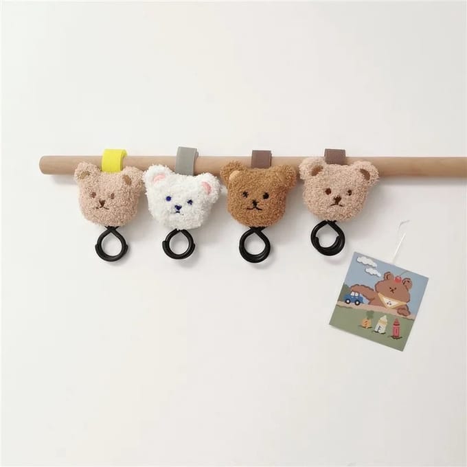 Kinderwagen haak beer - Khaki - 2 stuks