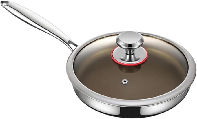 Antiaanbak Koekenpan - Titanium Pan - Dagelijks Koken - Robuuste Titanium Laag - 24CM - Zwart
