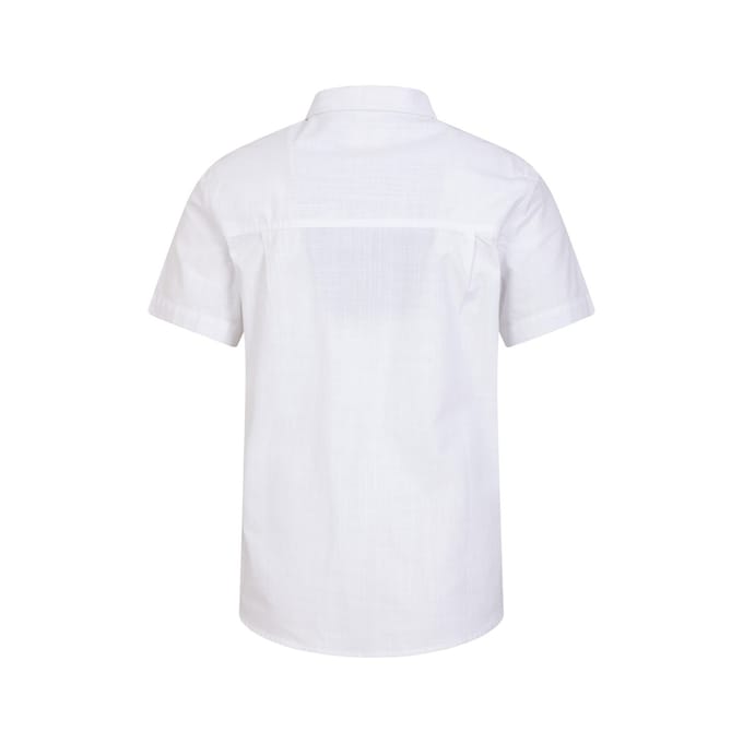 Mountain Warehouse Heren Kokosnoot Slub Overhemd met Korte Mouwen (Wit)