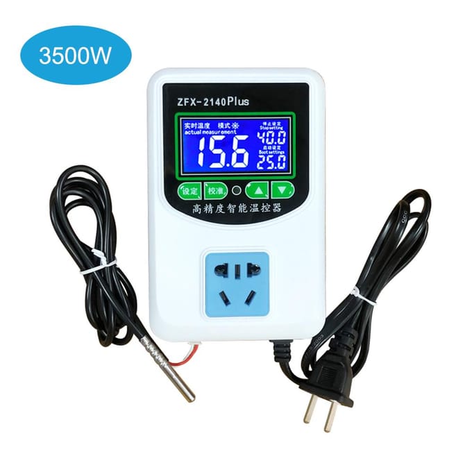 ZFX-W2140A Digitale temperatuurregelaar Intelligente hoge nauwkeurigheid Verwarming Koeling NTC-sensor Temp 3500W black