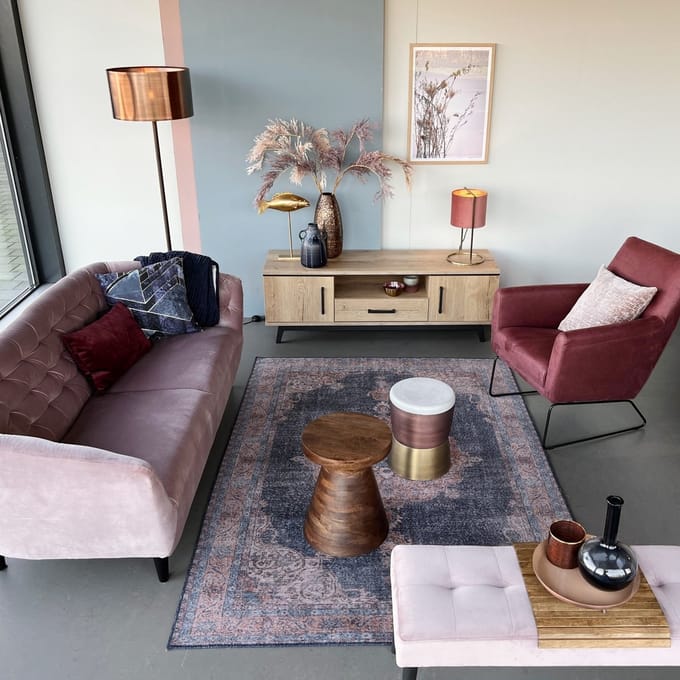 TV-Meubel Batenburg - MDF/Metaal - Eiken/Zwart - 150x50x45 cm (BxHxD)
