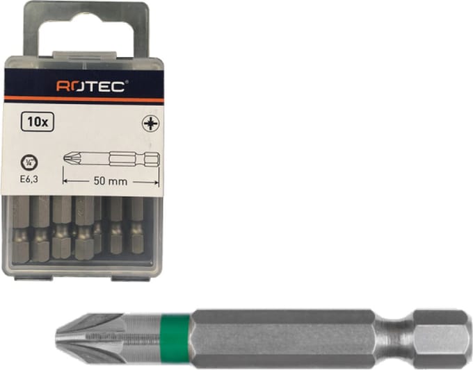 Schroefbit 50mm Rotec Pz2 X 10 Box