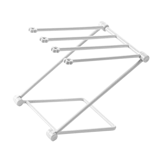 Égouttoir à torchons de comptoir 4 bras Pliable Vertical Support pour serviettes à main Support de rangement pour torchons de cuisine Gris clair gris clair
