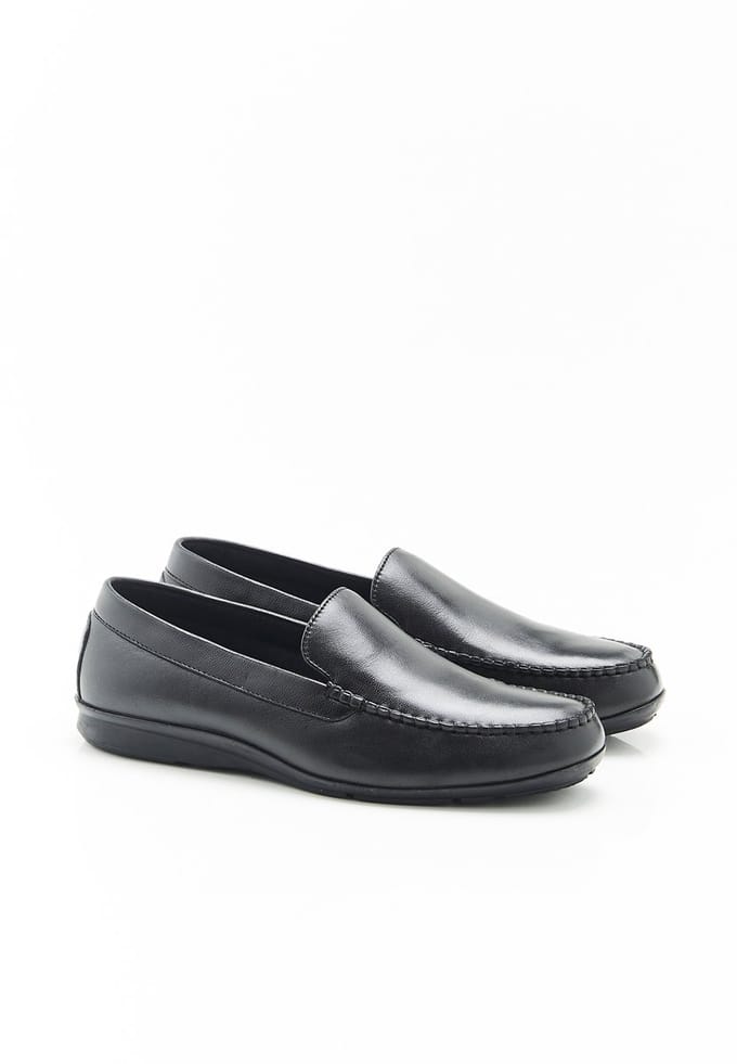 Damart - Mocassins van grof leer - Heren - Zwart - 41