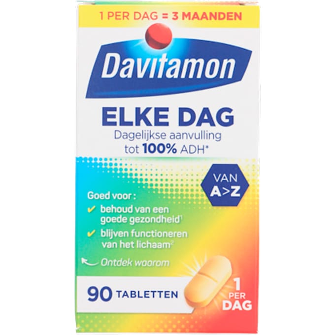 Davitamon Elke Dag - Complete multivitaminen met 22 essentiële vitamines en mineralen- 90  tabletten