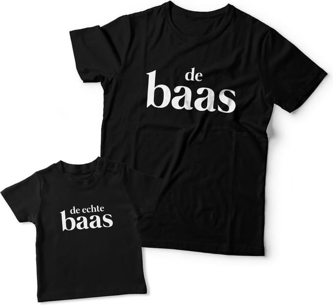 Matching shirts Vader & Zoon | De Echte Baas | Papa maat S & Zoon maat 80