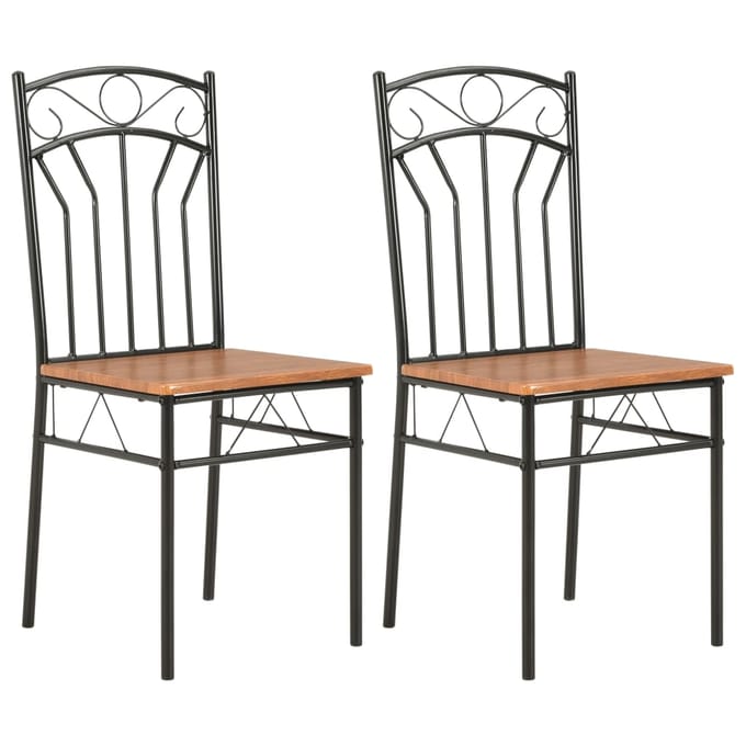 vidaXL - Eetkamerstoelen - 2 - st - MDF - bruin