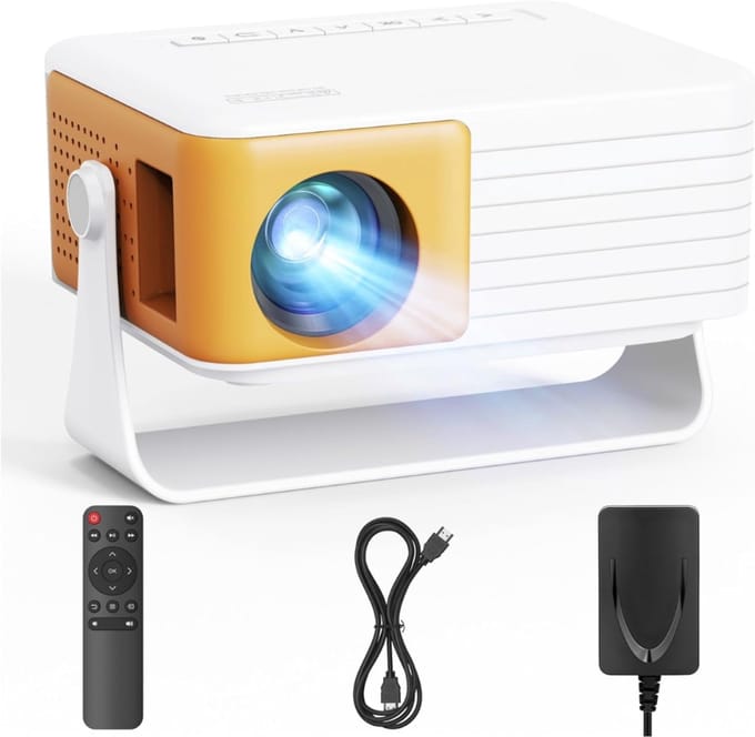 SNJY® Mini Beamer - Mini Projector - Beamer Full HD - Draagbaar - 50% tot 100% Zoom - 1080P - Wit
