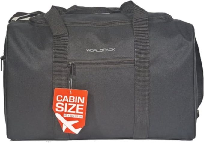 Handbagage 40x25x20 - Met Smart Sleeve voor op een Koffer - Zwart