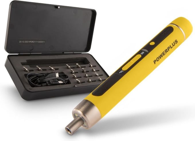 Powerplus Accu Schroevendraaier POWX00416 - Schroefmachine op Batterij van 4 V inclusief LED Licht - inclusief USB Lader