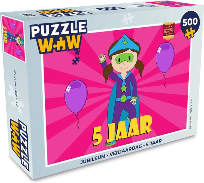 Puzzel Jubileum - Verjaardag - 5 Jaar - Legpuzzel - Puzzel 500 stukjes