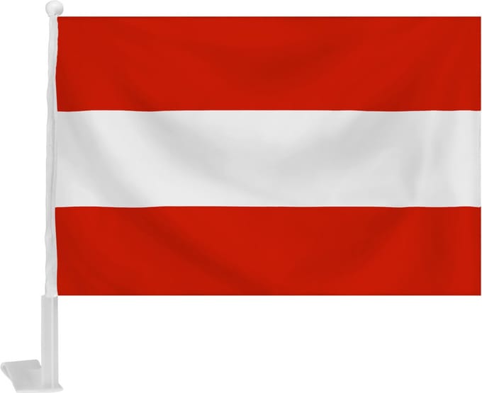 Home & Styling Autovlag Oostenrijk 46 Cm Polyester Rood/wit
