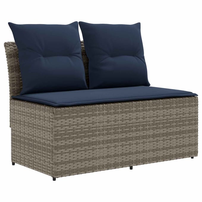 vidaXL - 2 - Stuk - Tuin - middelste - sofa - met - opklaptafel - poly - rattan
