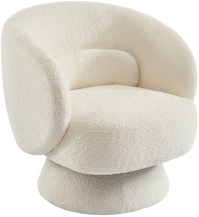 sweeek - Fauteuil 360° draaibaar in stof met kussen - elias