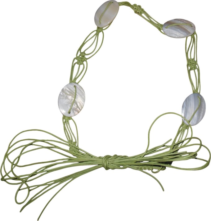 Riem heup/taille groen met schelpen