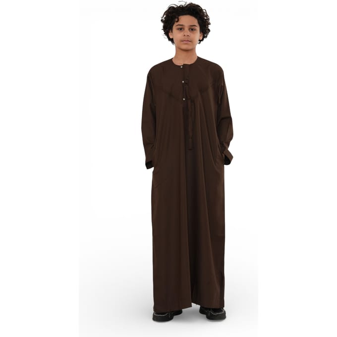 Kinderen jongens Eid bruin Marokkaanse Jubba gewaad Djellaba Ramadan Eid Thobe - K-HM11